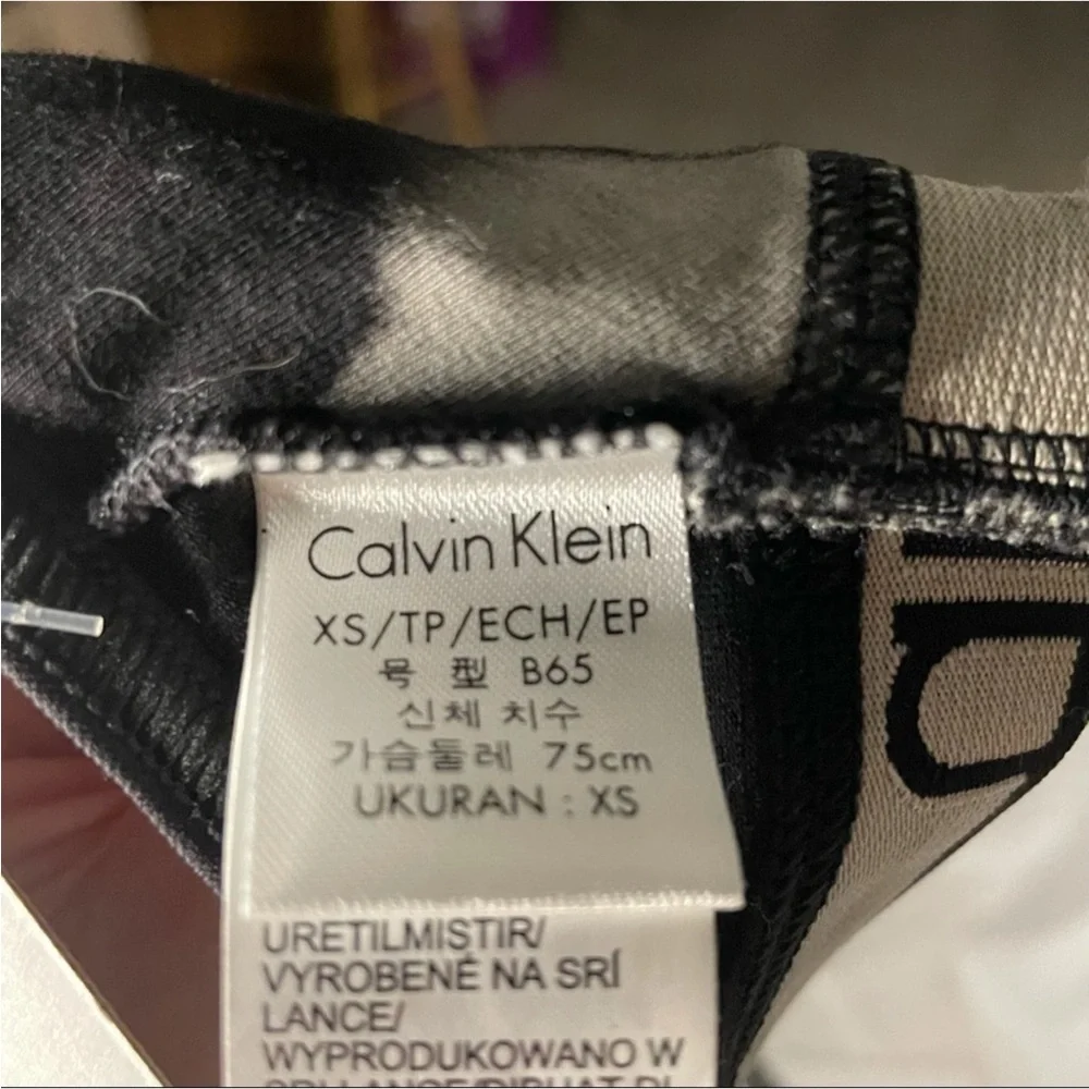 Calvin Klein Tie Dye Tringle Bralette Black White